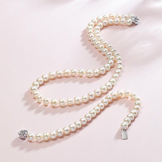 周六福S925银优雅珍珠颈饰手饰组合Z气质大方送礼正品 商品图2