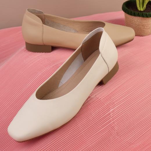 西村名物2023年秋季新款丝绸牛皮猪皮内里内垫平底舒适百搭单鞋34071 商品图2