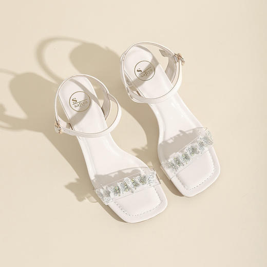 品质好货 | Safiya索菲娅2023新款粗跟一字带凉鞋夏季外穿百搭SF31115722 商品图10