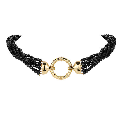 Retro Chic 意大利复古创意饰品 复古珠链项链（经典黑） 商品图4