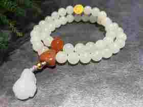 【御珠宫坊】羊脂玉珠串