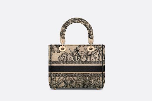 【欧洲专柜直邮】DIOR 迪奥 女士新品中号 LADY D-LITE 手袋 米色Voyage 茹伊印花刺绣手袋 M0565OEUP_M88E 商品图4