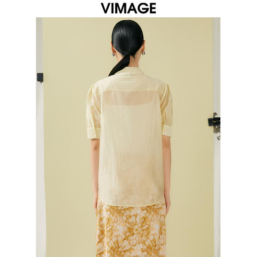 VIMAGE纬漫纪夏季新款简约短款衬衫女上衣衬衣V1909507 商品图4