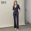 IWY/夏季新款气质藏青色短袖西装套装上班售楼部薄款工作服olC13216+P33216 商品缩略图1