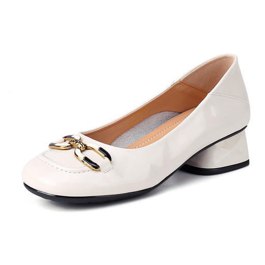 品质好货 | Safiya索菲娅二层牛皮2023夏季新款浅口粗跟单鞋百搭时装奶奶鞋SF31115748 商品图6