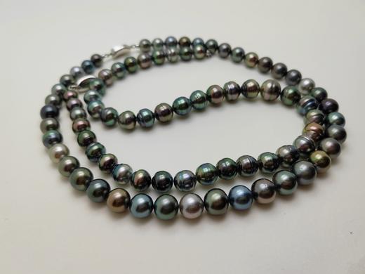 大溪地黑珍珠项链两条 商品图1