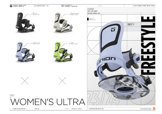 Union 23-24 【Ultra】 自由式固定器 女款 Black  Bone White  Pale Blue  Lime  S  M 商品图3