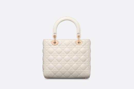 【欧洲专柜直邮】DIOR 迪奥 女士新品 中号 LADY DIOR 手袋 黑色羊皮革藤格纹  M0565OPEH 商品图8