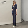 IWY/夏季新款气质藏青色短袖西装套装上班售楼部薄款工作服olC13216+P33216 商品缩略图2