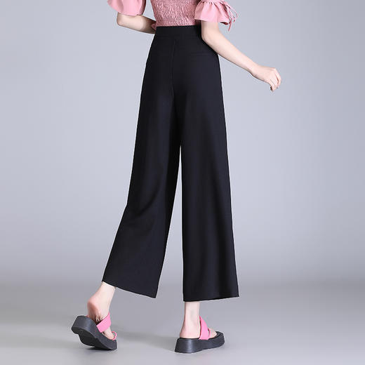 宽松休闲裤直筒阔腿裤妈妈装高腰扣子长裤MYX-8077 商品图2