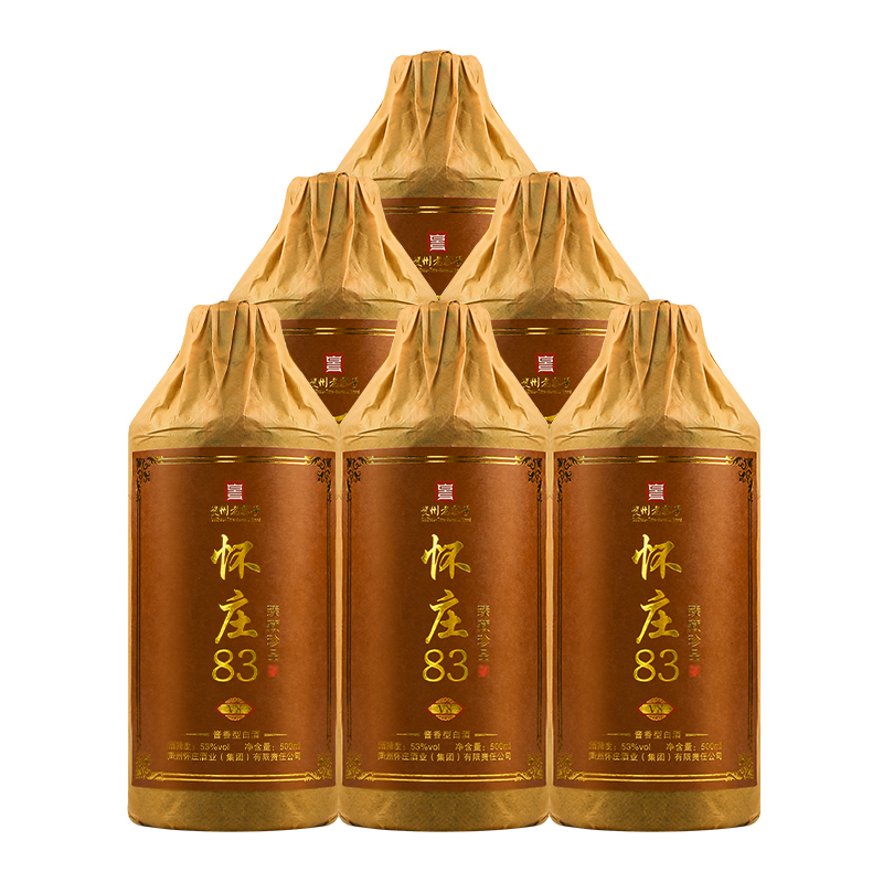 怀庄83·V8 酱香型白酒 53度 500mL*6瓶整箱装