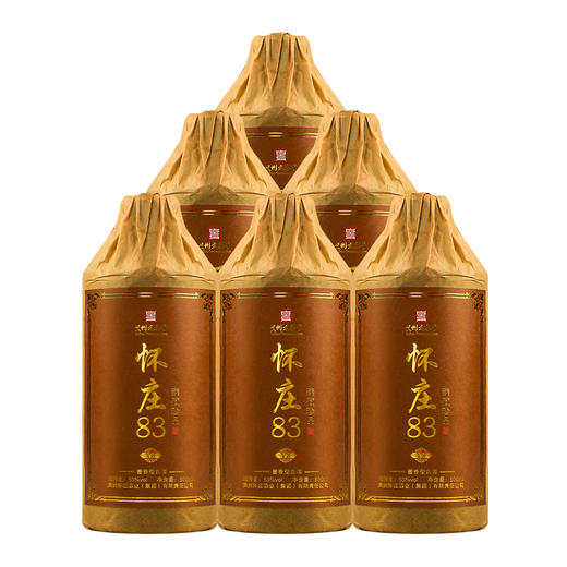 怀庄83·V8 酱香型白酒 53度 500mL*6瓶整箱装 商品图0