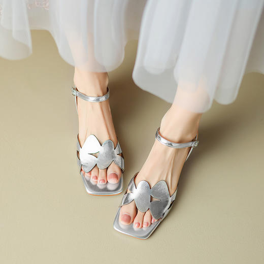 法式优雅，镂空个性真皮高跟凉鞋NX-m1589 商品图12