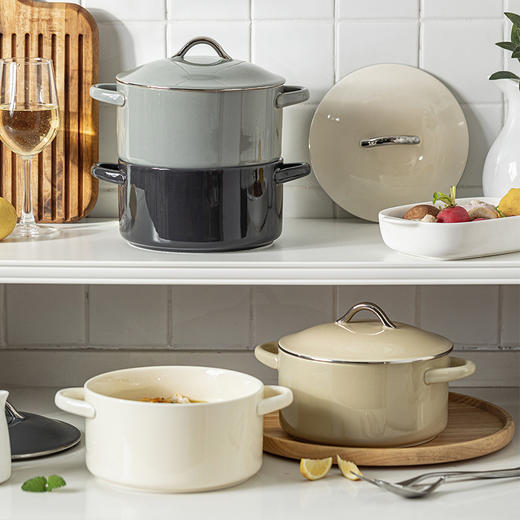 摩登主妇陶瓷双耳汤碗大号家用高级感轻奢欧式带盖的汤盆螺蛳粉碗 商品图3