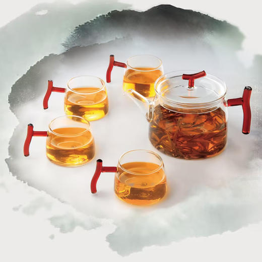 璃海匠心琼林玉枝耐热玻璃茶具套组（1壶4杯） 商品图2