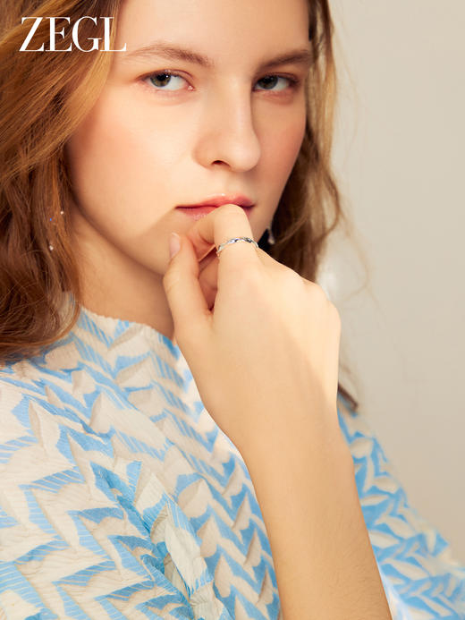 ZEGL银饰波浪戒指女925纯银小众设计感开口指环2023年新款食指戒 商品图2