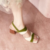 绝美优雅，法式拼色粗跟露趾凉鞋LCC-C9193 商品缩略图10