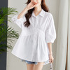 塔克褶衬衫七分袖新款设计感别致上衣宽松显瘦纯棉衬衣MJ-23060 商品缩略图3
