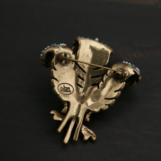 甄选·中古风【JOAN RIVERS】vintage胸针 重工中古风 英国皇室象征 威尔士亲王羽毛胸针 商品图3