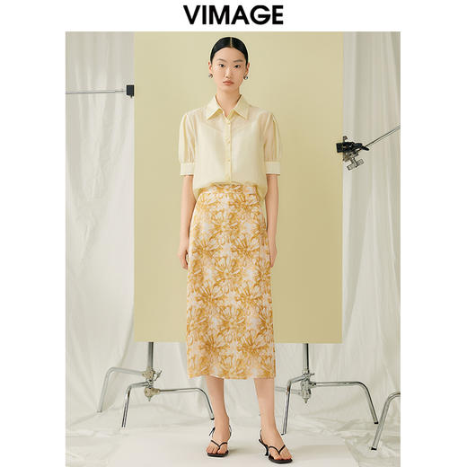 VIMAGE纬漫纪夏季新款简约短款衬衫女上衣衬衣V1909507 商品图1