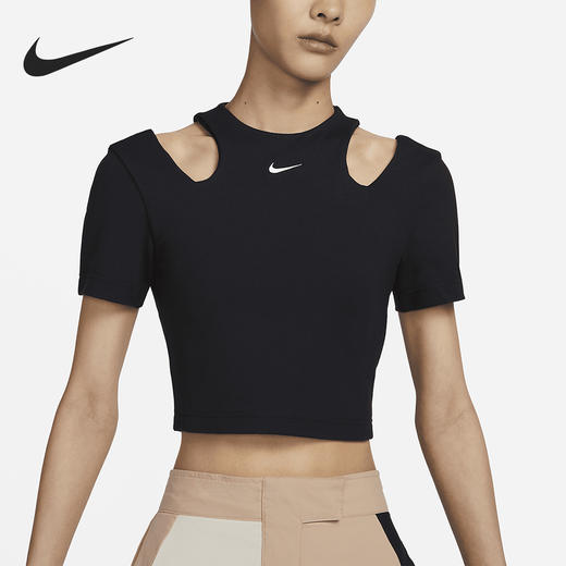 Nike/耐克夏季新款女子镂空透气休闲运动T恤DV7963-010 商品图0