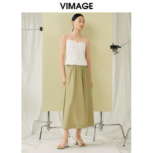 VIMAGE纬漫纪夏季新款时尚气质高腰显瘦舒适半身裙V1906521 商品图1