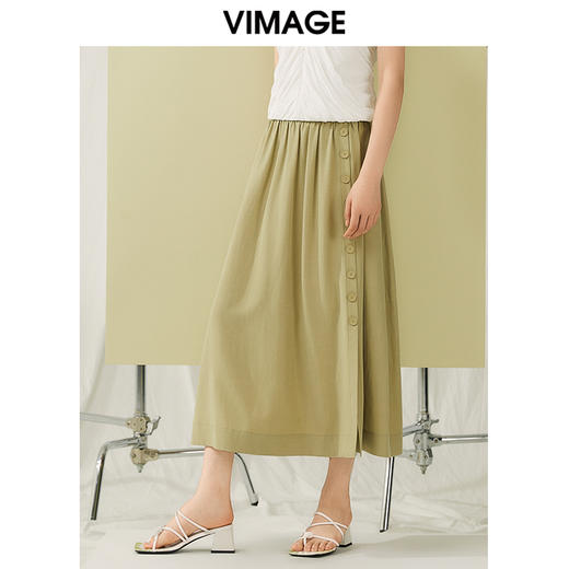 VIMAGE纬漫纪夏季新款时尚气质高腰显瘦舒适半身裙V1906521 商品图2