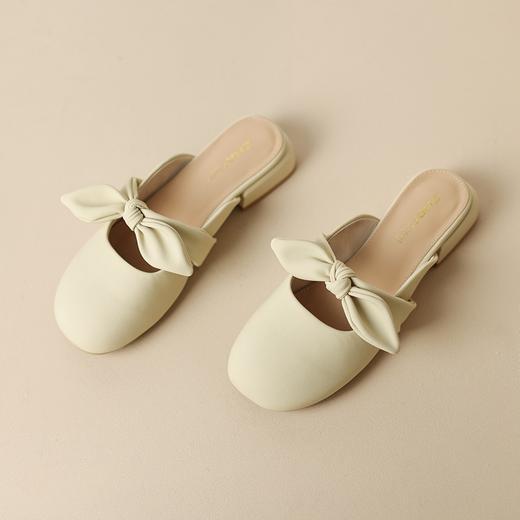 ZHR甜美蝴蝶结半拖女2023新款夏洋气穆勒拖外出优雅气质包头拖鞋 商品图5