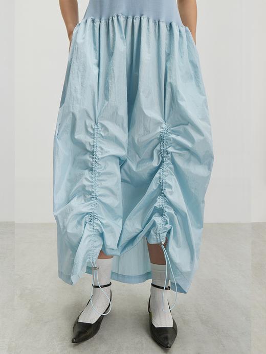 cryingcenter 泪水蓝拼接抽褶收腰轻薄廓形T恤连衣裙 商品图1