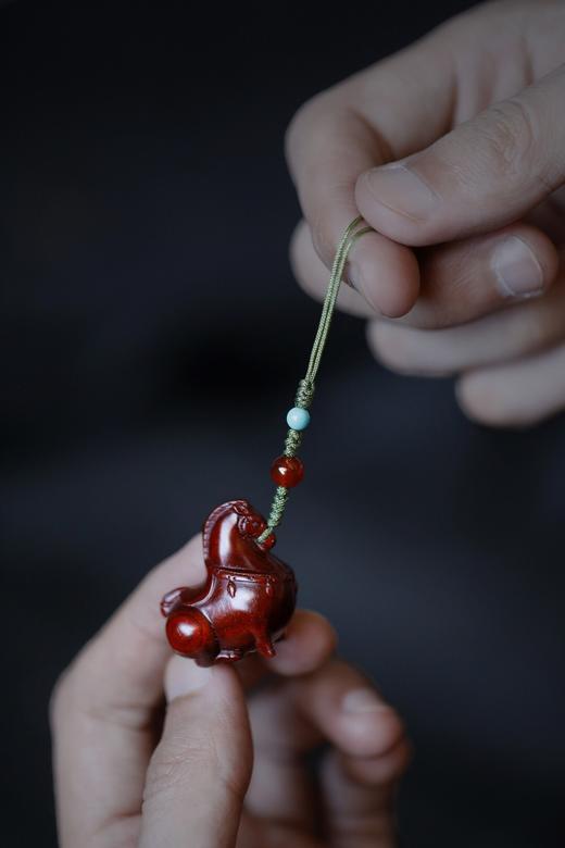 【青山特惠】小叶紫檀 唐马 钥匙扣 手把件 吊坠s24 商品图0