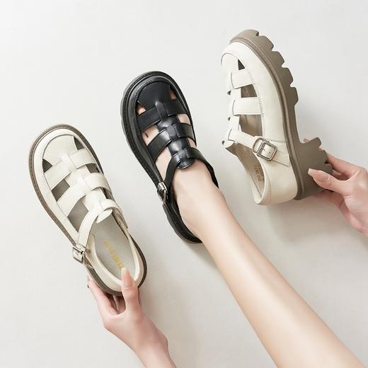 ZHR罗马鞋包头凉鞋女外穿厚底洞洞鞋女士凉鞋女2023新款夏季休闲 商品图1