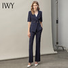 IWY/夏季新款气质藏青色短袖西装套装上班售楼部薄款工作服olC13216+P33216 商品缩略图0
