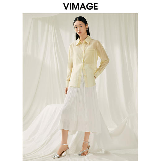 VIMAGE纬漫纪夏季新款宽松舒适薄衬衫女衬衣V1909506 商品图1