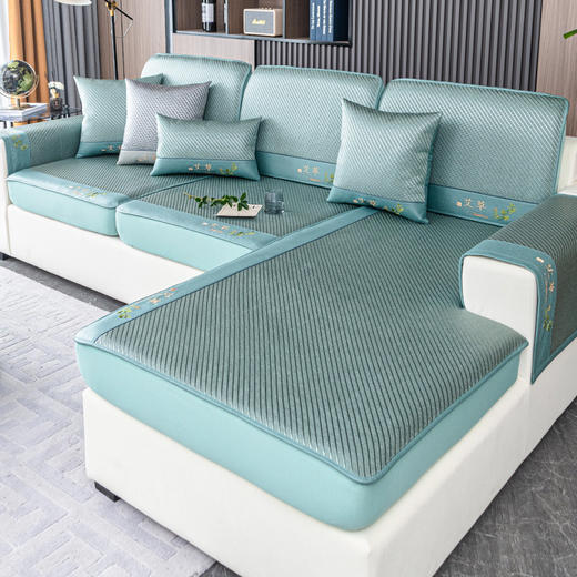 夏季艾草驱蚊冰藤沙发席  纵享22℃清凉夏日沙发罩 商品图0