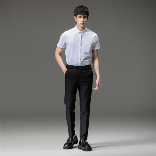 PINLI品立夏季新款男装修身纯色商务衬衫休闲短袖衬衣内搭上衣潮B202713318 商品图4