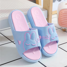 「6款可选！双拼色」厚底踩屎感拖鞋 女夏季浴室家居家日用塑料松糕高跟女士一字拖