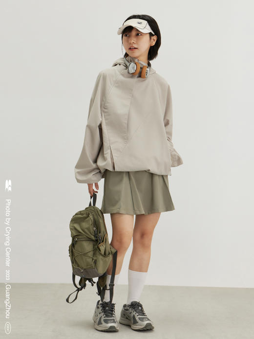 CryingCenter 奶油白灰绿风衣百褶裙两穿运动网球短裙 哭喊中心 商品图2