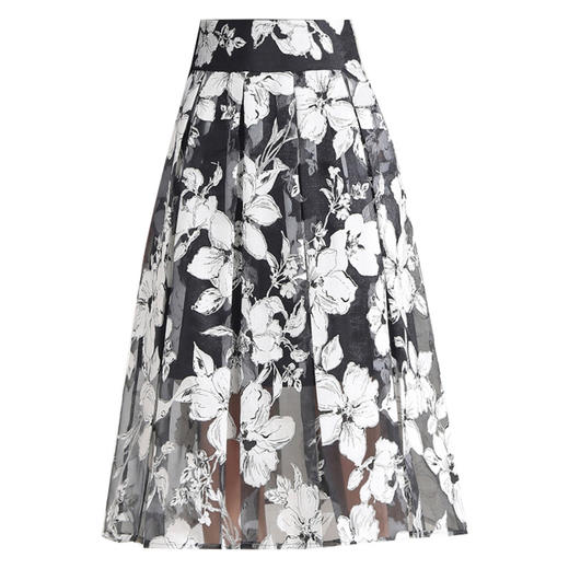 夏季新款，高腰裙时尚气质女装中长裙A字裙雪纺印花半身裙MYX-A151 商品图4