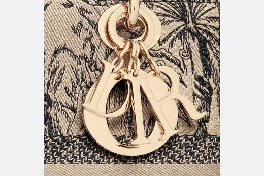 【欧洲专柜直邮】DIOR 迪奥 女士新品中号 LADY D-LITE 手袋 米色Voyage 茹伊印花刺绣手袋 M0565OEUP_M88E 商品图5