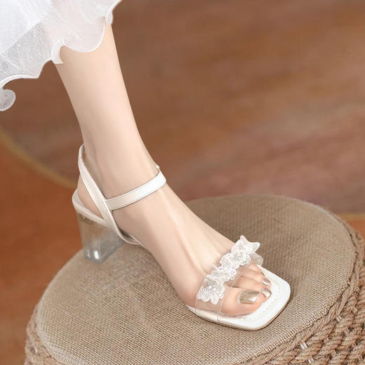 品质好货 | Safiya索菲娅2023新款粗跟一字带凉鞋夏季外穿百搭SF31115722 商品图0