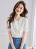 【五折购】熙世界100.%亲肤棉女士衬衫2025夏季新款气质优雅法式泡泡袖上衣 商品缩略图3