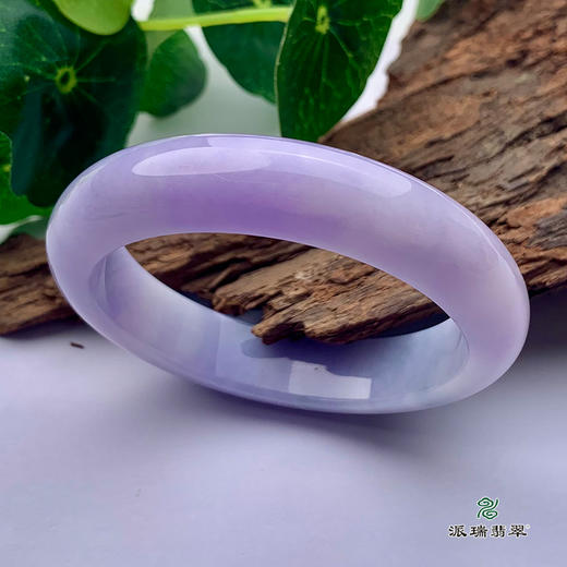 派瑞翡翠 翡翠手镯 糯种 紫色 商品图3