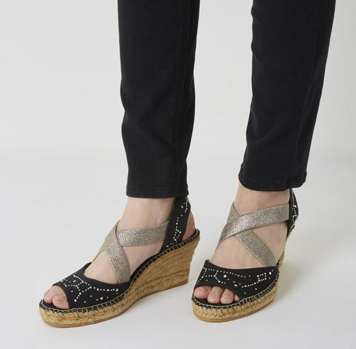 西班牙原产手工制作时尚轻便舒适女款坡跟草编鞋702TR暖橙色（繁星系列） 商品图5