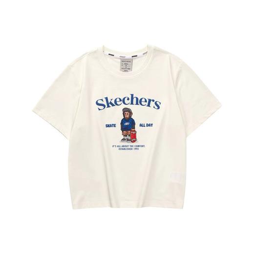 斯凯奇针织短袖T恤衫L223W035/0074白色 商品图0