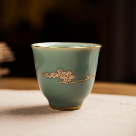 自慢堂 青釉茶杯/小 景德镇陶瓷茶杯高档个人专用功夫茶杯品茗杯 商品图1