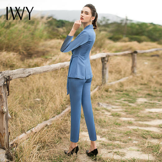 IWY/绑带西装套裤女士气质高端显瘦职业套裤美容院接待工作服CP13142 商品图3