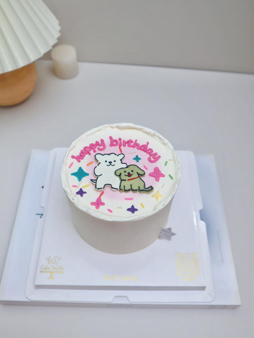 1027CAKE |  手绘蛋糕  双人手绘 动物 周年纪念 线条狗 商品图1