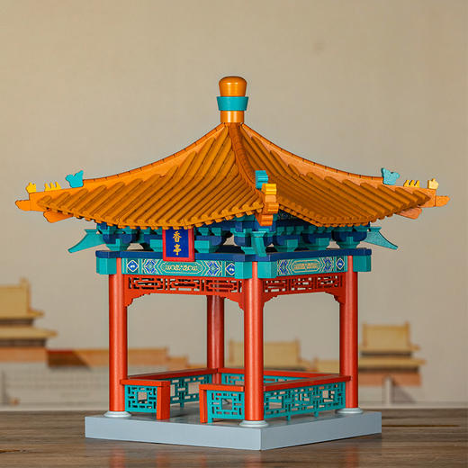 【限时限量赠送木质镇尺一个 纯实木 大尺寸】故宫凝香亭中国积木榫卯古建筑拼装玩具 商品图2