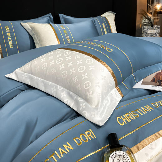 占姆士奥莱线上款「水洗丝四件套！八款可选」夏季新款水洗丝刺绣四件套 欧式床笠款被套床单床上用品居家布艺 商品图2