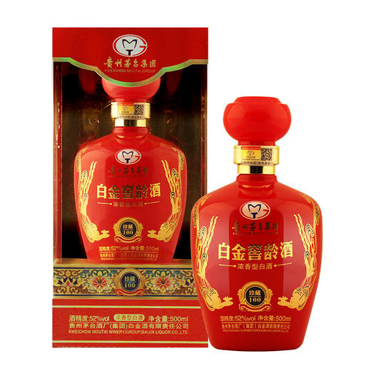茅台白金窖龄酒珍藏100浓香型纯粮白酒52度 500mL 商品图2